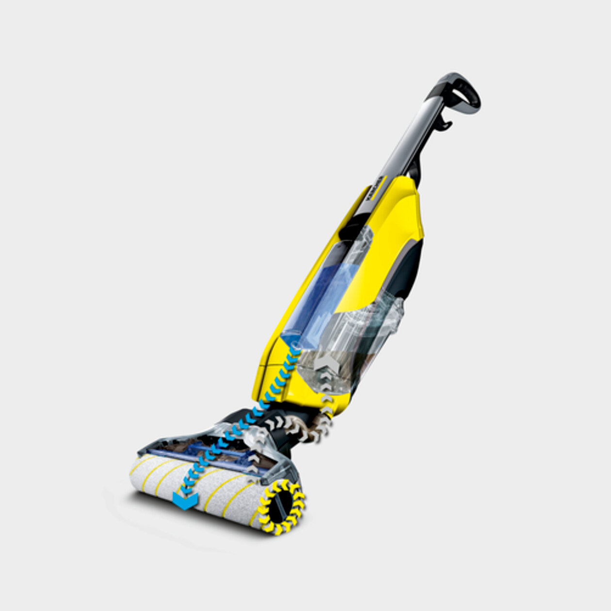 Hard floor cleaner FC 5: Self-cleaning function through automatic removal of dirt from the rollers
